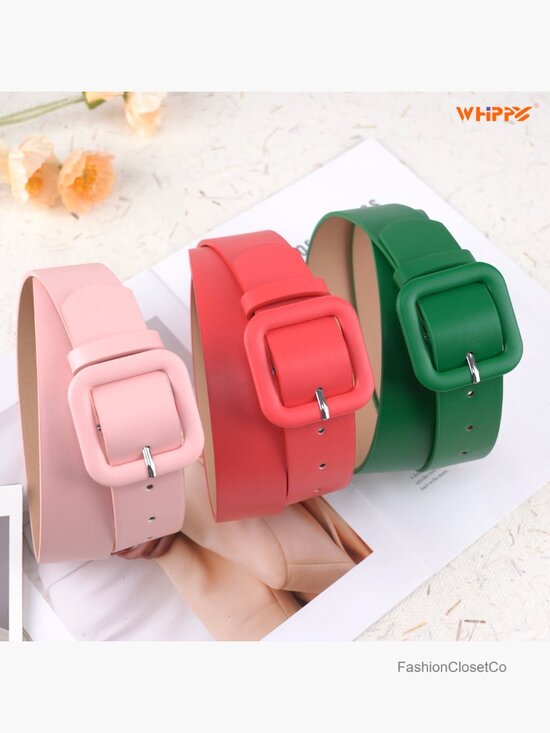 Faux Leather Square Buckle Belt for Jeans Pants Dresses main image 7
